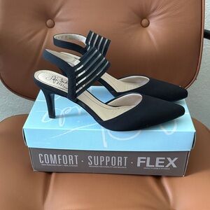 Life Stride Black Strappy Heels
